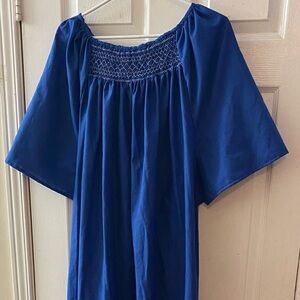 Smocked Poly/Cotton Gown - Tall